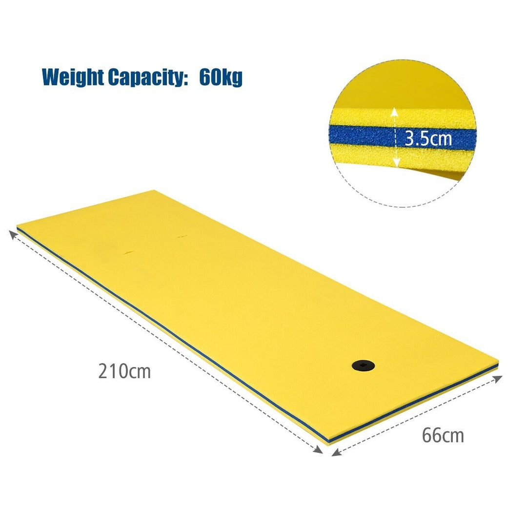 Floating Water Pad Mat with Rolling Pillow Design-Yellow