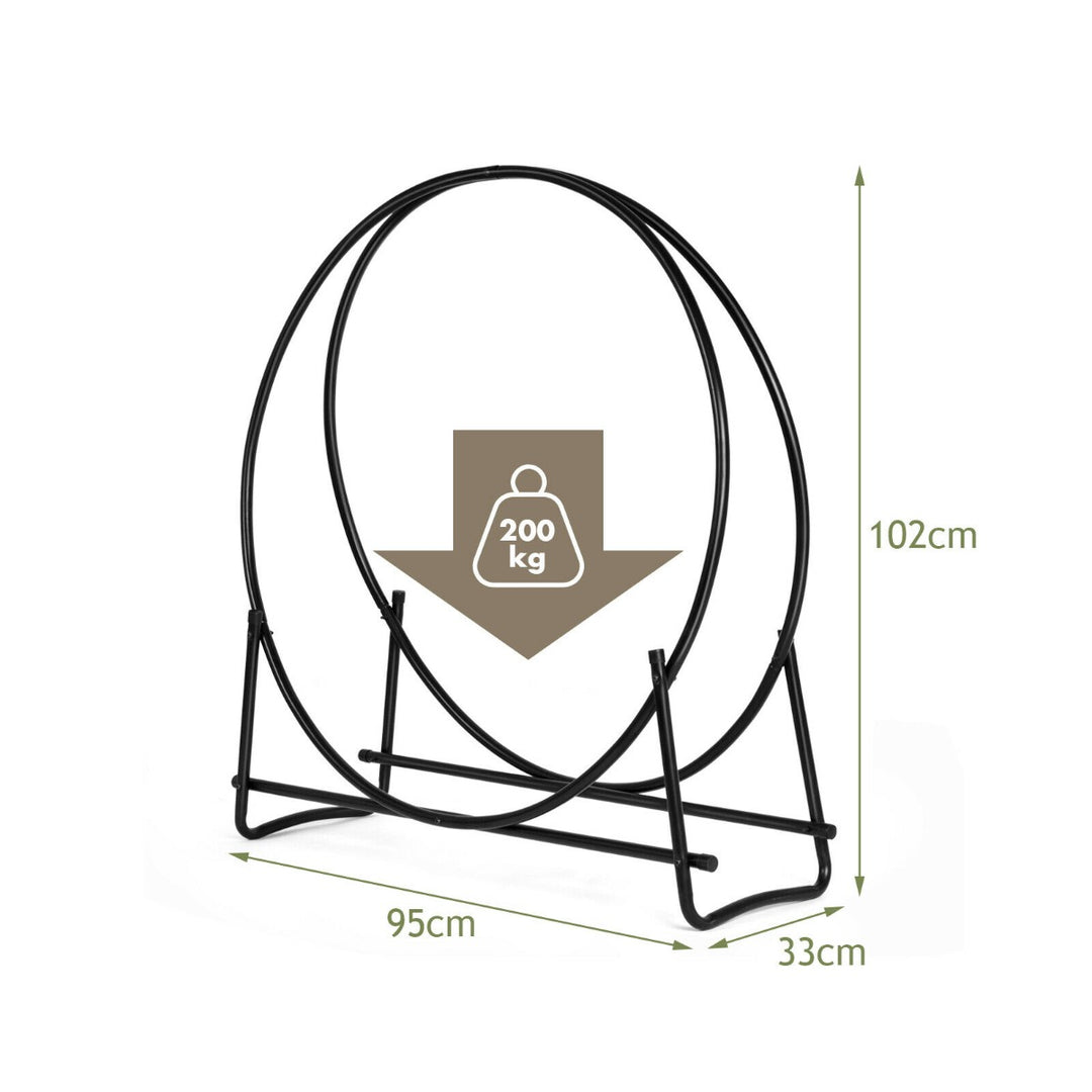 Round Firewood Rack for Indoor and Outdoor