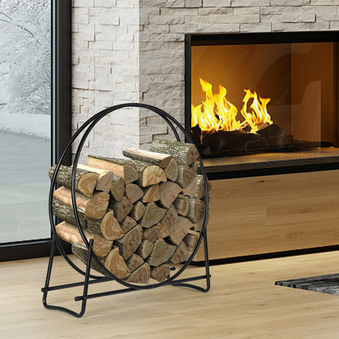 Round Firewood Rack for Indoor and Outdoor