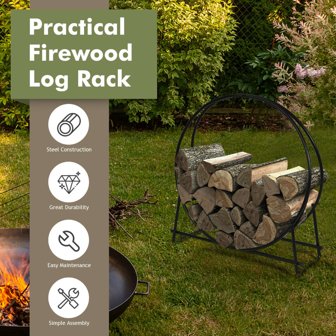 Round Firewood Rack for Indoor and Outdoor