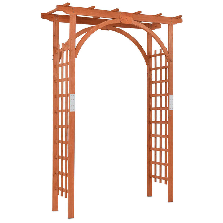 Wood Arch with Support Rack for Garden Plants