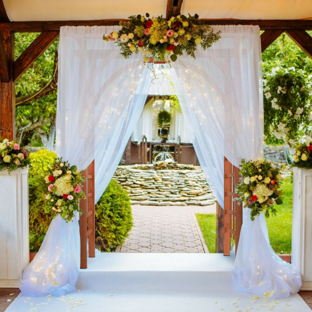 Wood Arch with Support Rack for Garden Plants