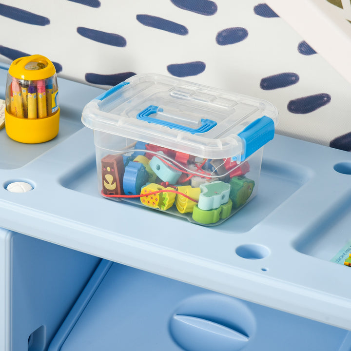 Kids Storage Unit Toy Box Organiser Book Shelf with shelves, storage cabinets, storage boxes, and storage baskets, Blue
