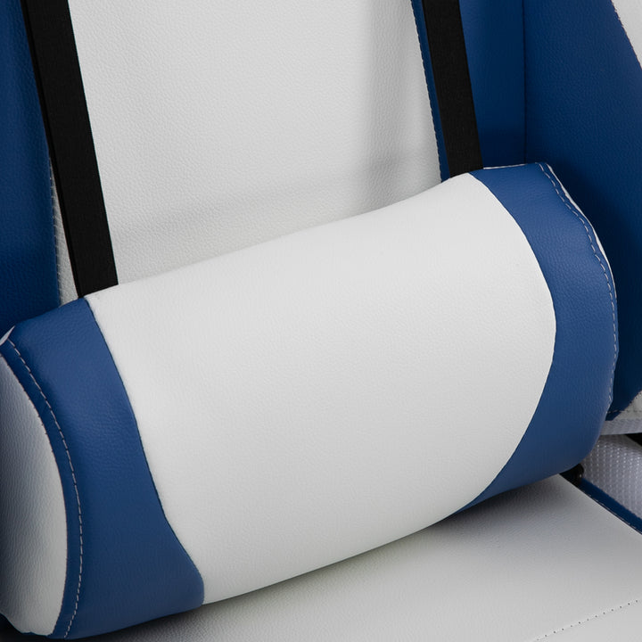 Vinsetto RGB LED Light Gaming Chair, PU Leather Thick Padding, White