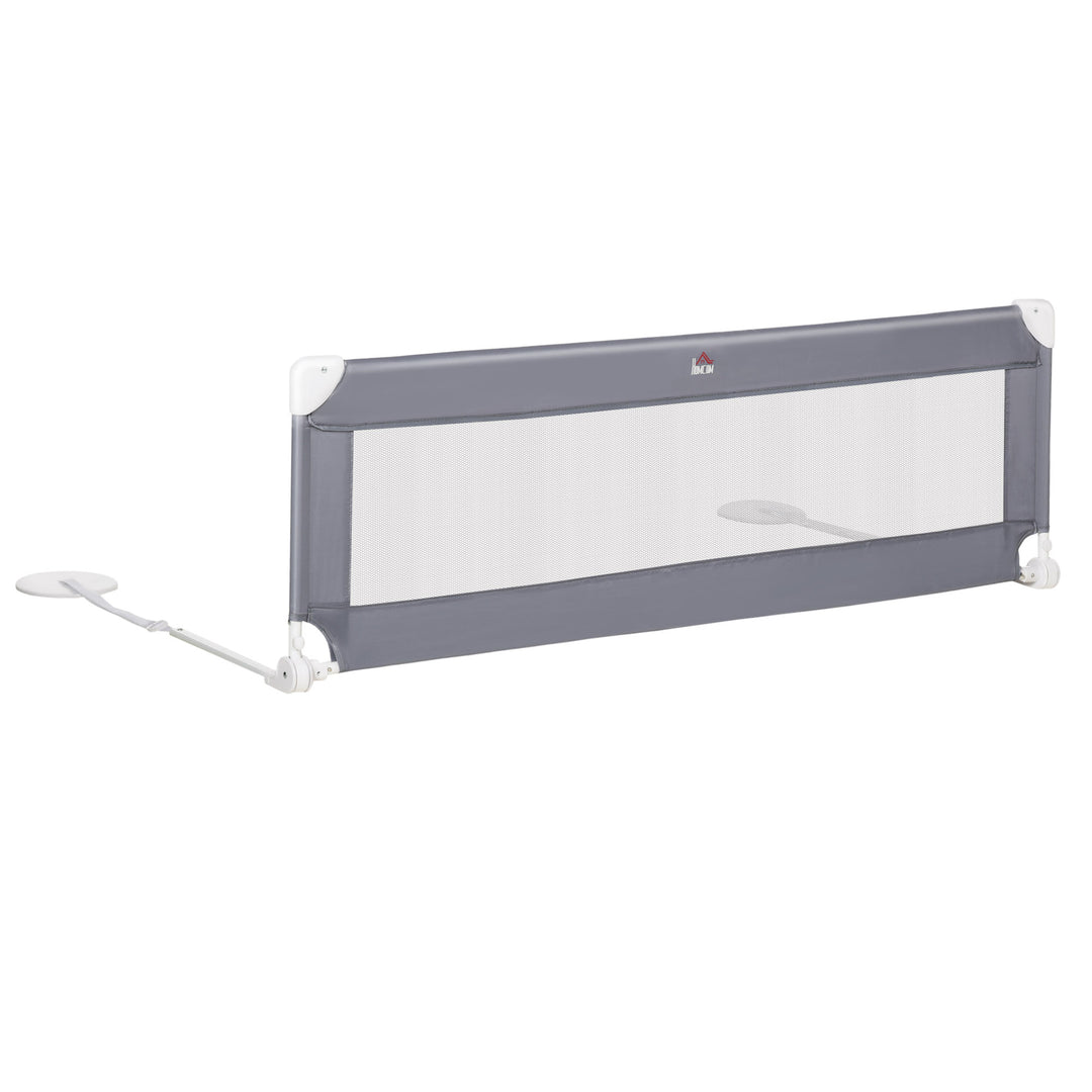 Toddler Bed Rail Foldable Safety Barrier Fold Down Bed Guard for Flat &amp; Slat Bed, 150 x 50cm, Grey
