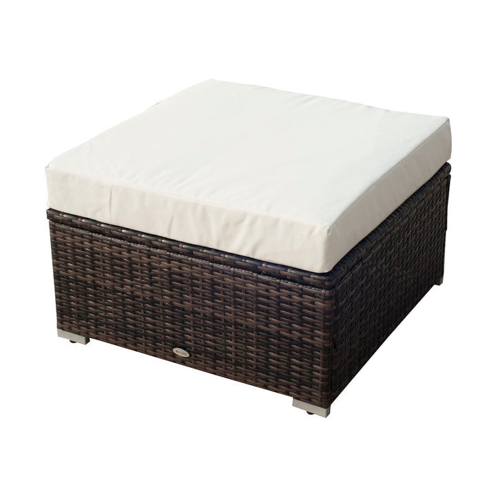 5-Seater Rattan Furniture Set- Brown/Milk White