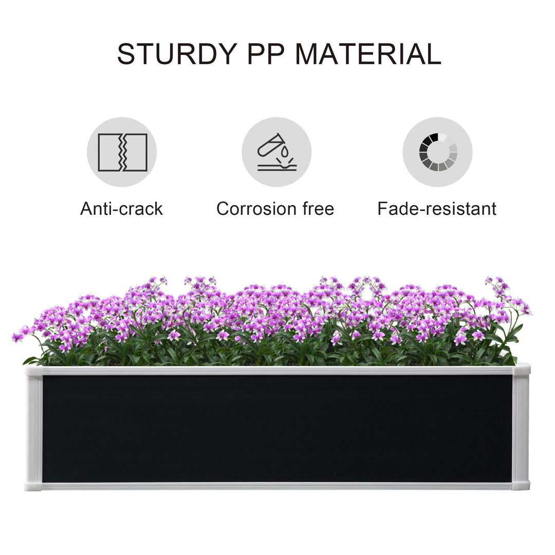 Outsunny Garden Raised Bed Planter Grow Containers for Outdoor Patio Plant Flower Vegetable Pot PP 120 x 90 x 30 cm