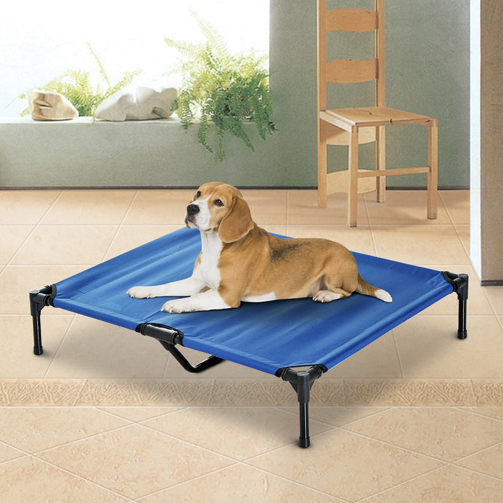 PawHut Portable Elevated Pet Bed to Raise Relax Area for Dogs and Cats with Metal Frame (Large)