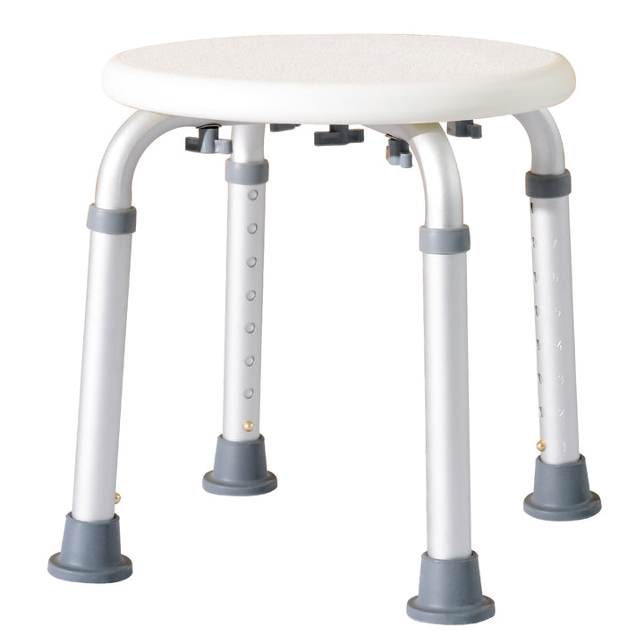 Adjustable Non-Slip Shower and Bath Stool,  32.5Wx41Dx35.5-54H cm-Cream White