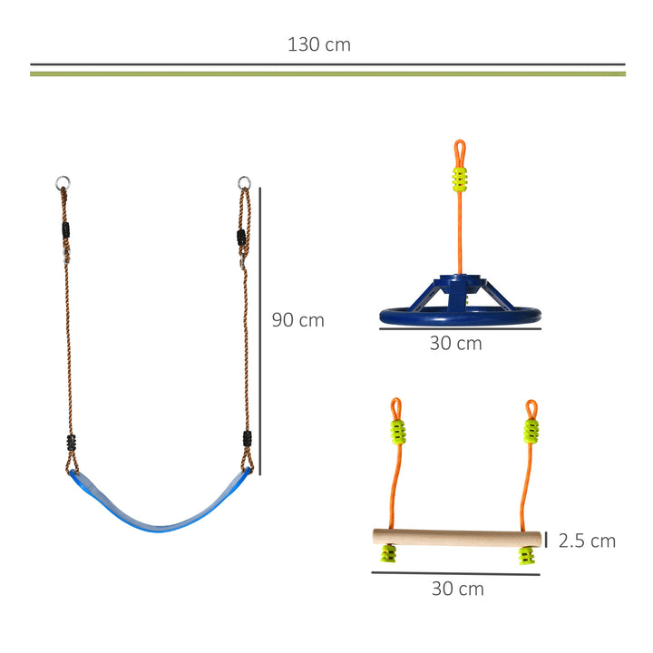 Kids Ninja Warrior Obstacle Course, 42.6 FT Children Slackline Training Equipment w/ Monkey Bars, Rope Ladder, Swing, Gym Rings, Carry Bag