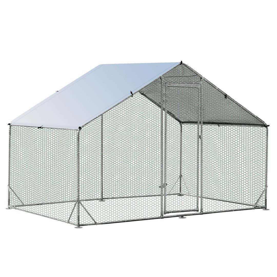 Large Chicken Run Coop with Waterproof and Sun-Protective Cover