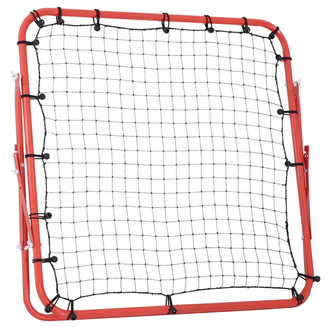 HOMCOM Rebounder Net W/PE Mesh Metal Tube, 96W x 80D x 96Hcm- Red and Black