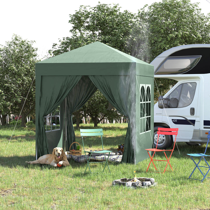 Outsunny Pop Up Gazebo Canopy, size (2 x 2m)-Green