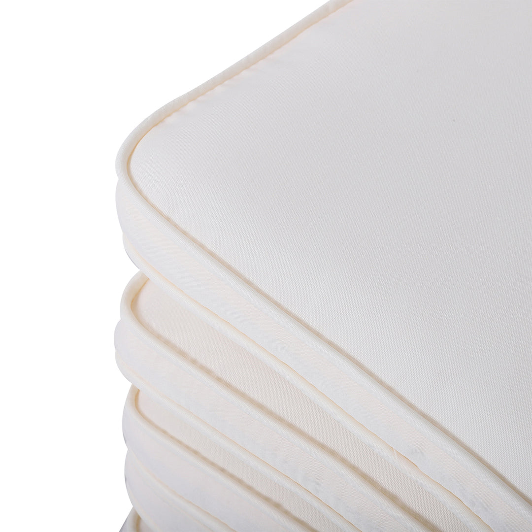 Set of 6 Chair Cushion Seat Pads Dining Chair w/ Straps Indoor Outdoor Removable Tie On Garden Patio Cream White