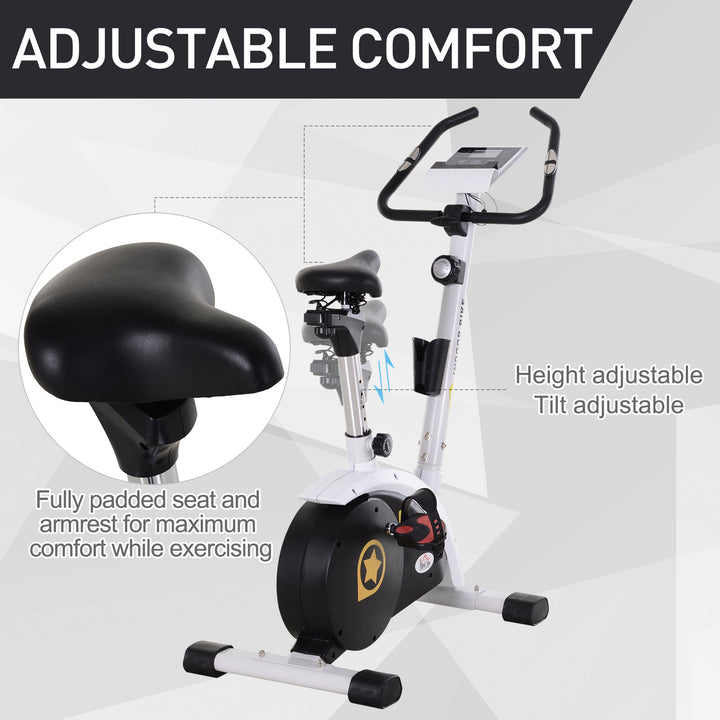 Exercise Bike Stationary Adjustable Height&amp;Magnetic Recumbent Cycling w/ LCD, Phone Holder