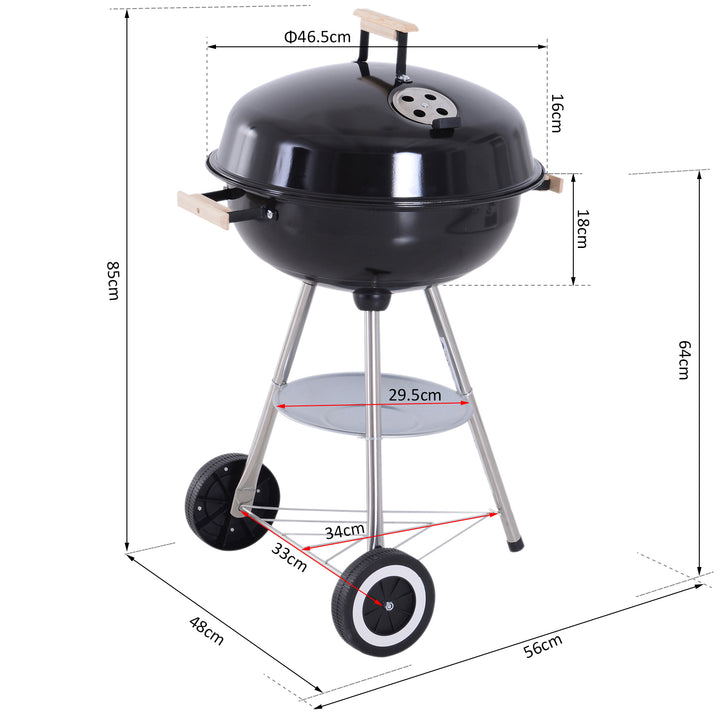 BBQ Grill Charcoal Grill Portable Charcoal BBQ Round Kettle Grill Outdoor Heat Control Party Patio Barbecue