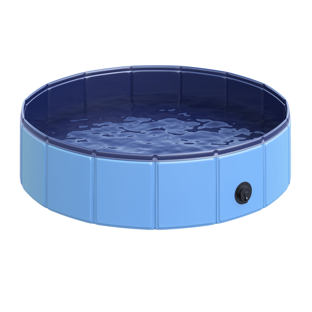 PawHut Pet Swimming Pool, Foldable, 80 cm Diameter-Blue