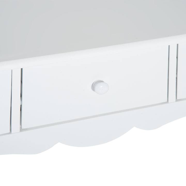 Console Table Modern Sofa Side Desk with 3 Drawers for Living Room Entryway Bedroom White