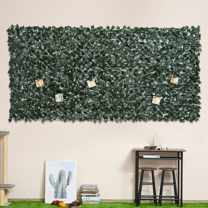 Artificial Leaf Screen Panel, 3x1.5 m-Dark Green