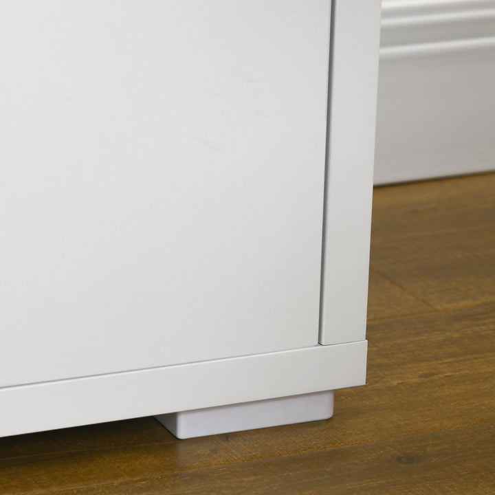 HOMCOM Modern TV Stand, 140cm Modern TV Unit with 2 Cupboards for TVs up to 65 Inches, Wood Entertainment Unit for Living Room, White