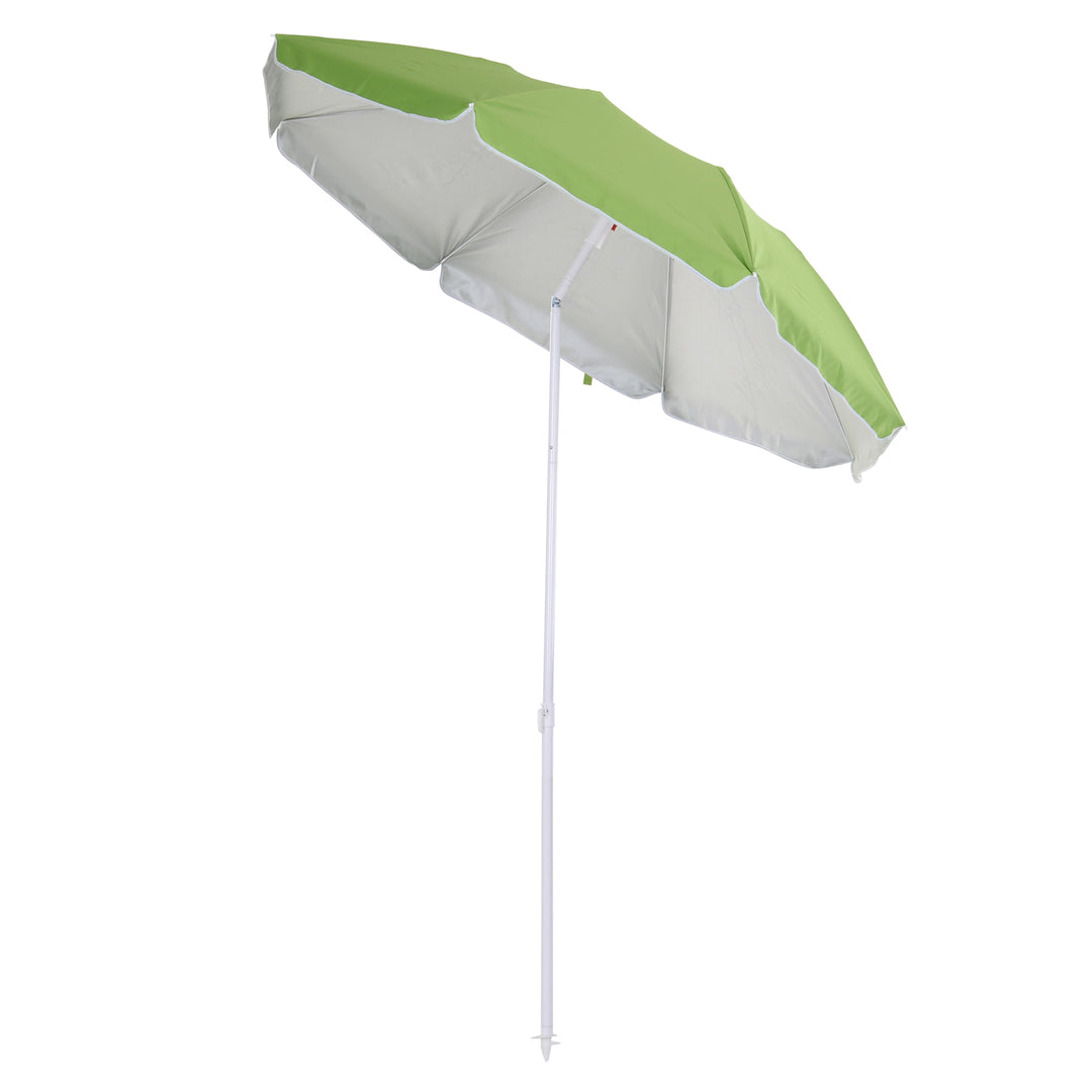 Tilted Steel Frame Beach Parasol- Green