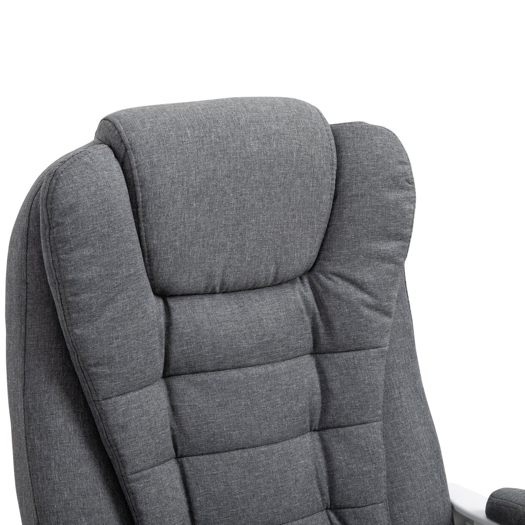 Office Chair Computer Swivel Rolling Task Recliner for Home with Retractable Footrest, Arm, Grey