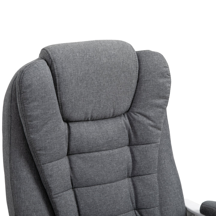 Office Chair Computer Swivel Rolling Task Recliner for Home with Retractable Footrest, Arm, Grey