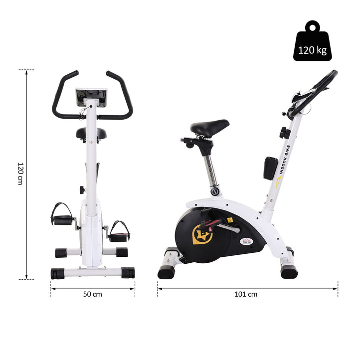 Exercise Bike Stationary Adjustable Height&amp;Magnetic Recumbent Cycling w/ LCD, Phone Holder
