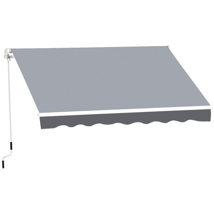 2.5m x 2m Garden Patio Manual Awning Canopy Sun Shade Shelter Retractable with Winding Handle Grey