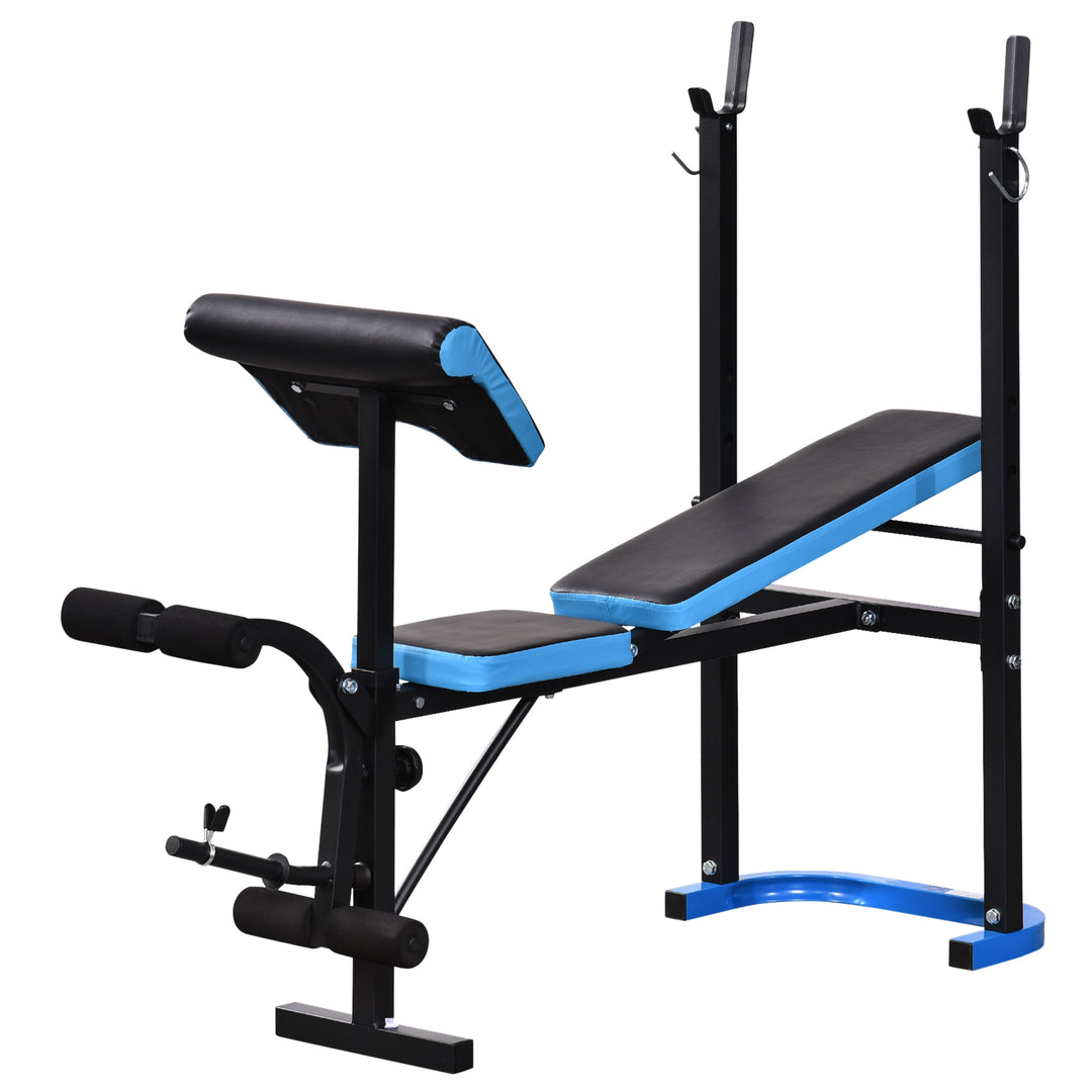 Adjustable Weight Bench with Leg Developer Barbell Rack for Lifting and Strength Training Multifunctional Workout Station for Home Gym Fitness