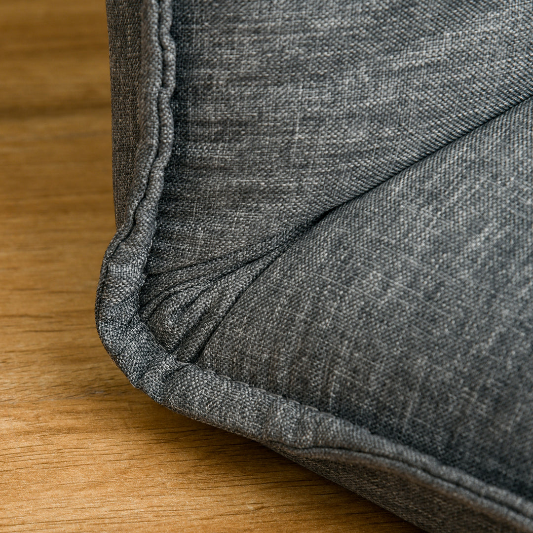 Foldable Padded Sofa with Adjustable Backrest Thick Seat Cushion Lazy Lounge Grey