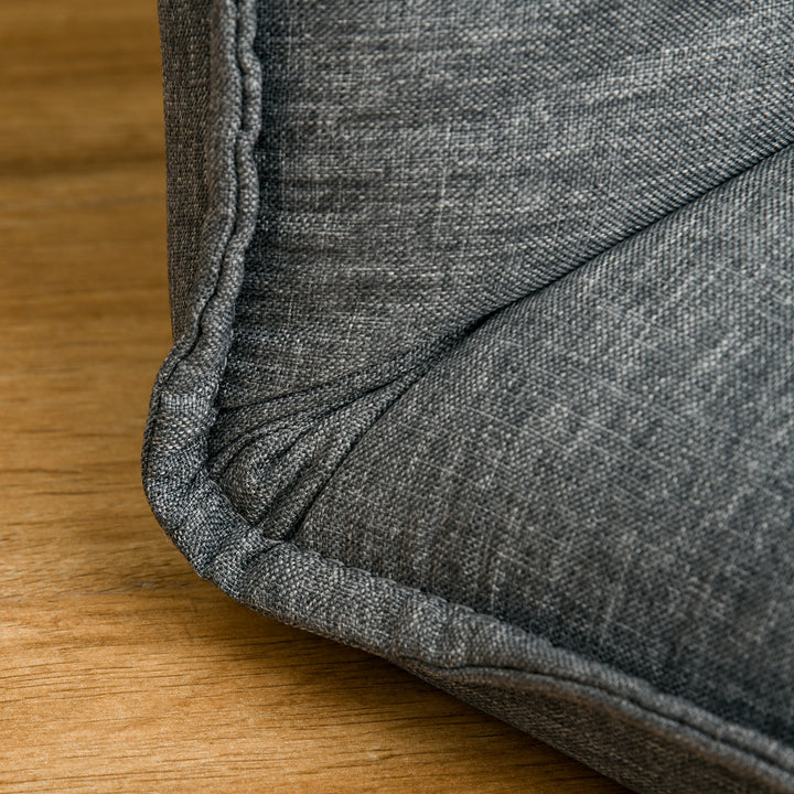 Foldable Padded Sofa with Adjustable Backrest Thick Seat Cushion Lazy Lounge Grey