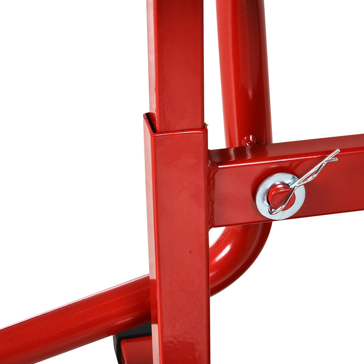 Steel Manual Repair Motorcycle Lift Red