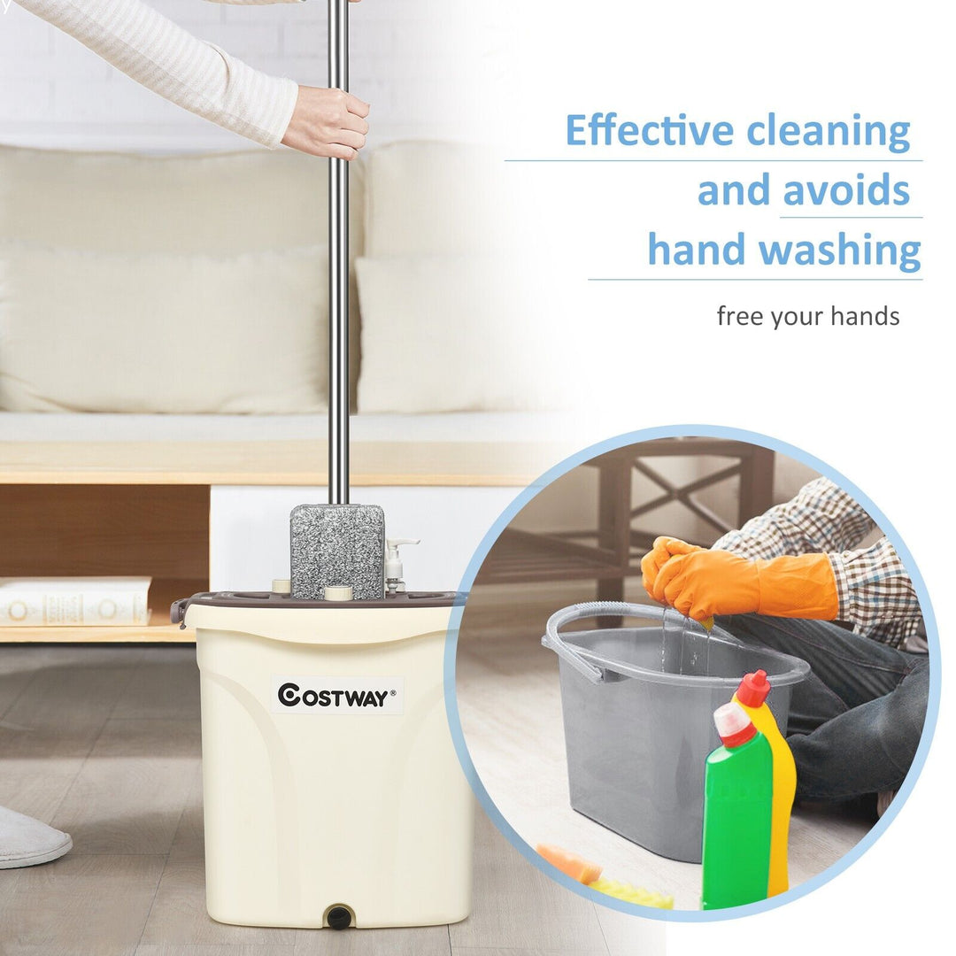 Flat Mop and Bucket Set for Home Floor Cleaning