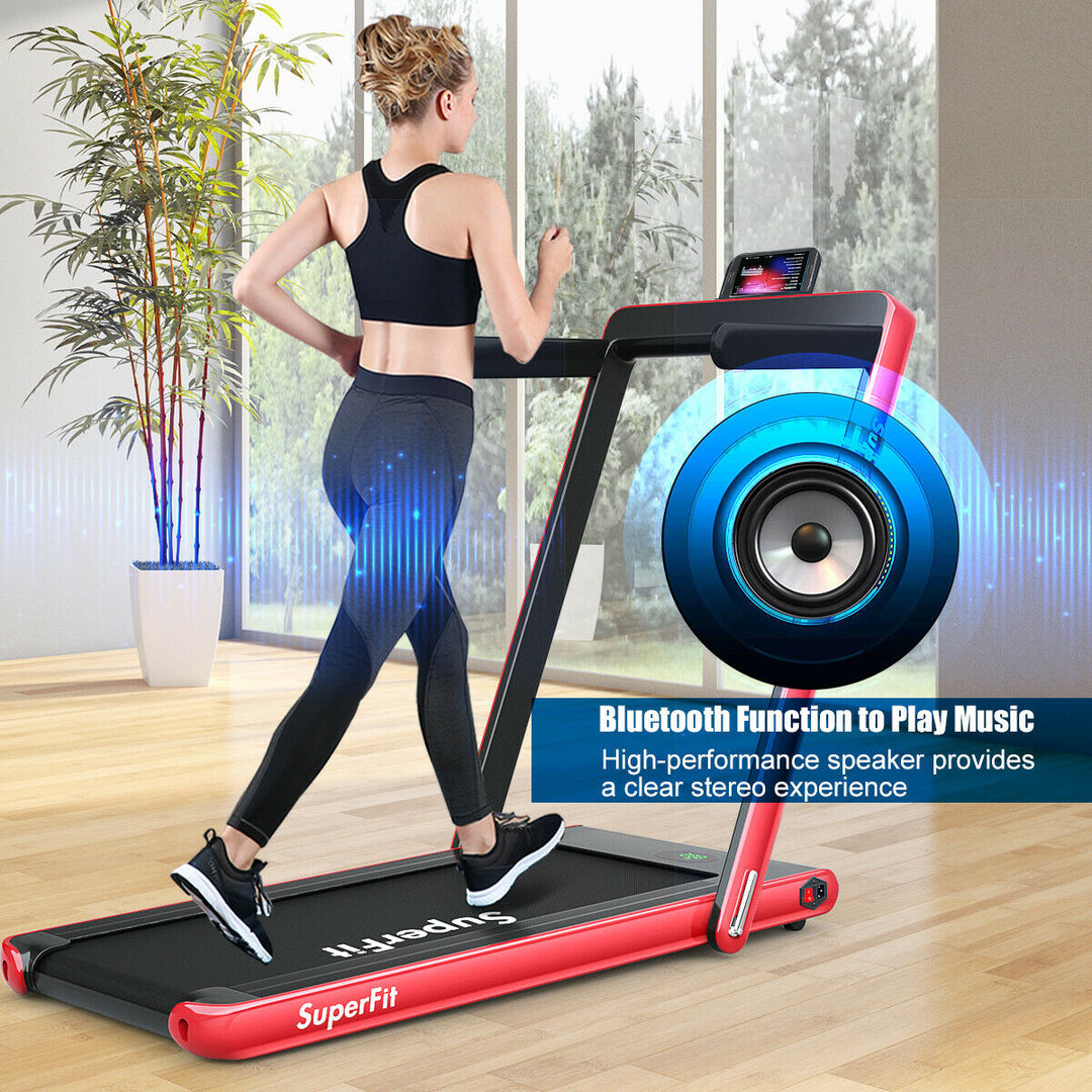 Folding Bluetooth Electric Treadmill-Red