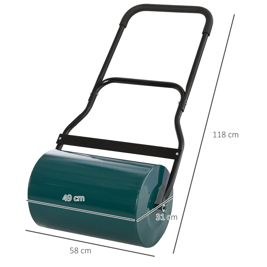 40L Lawn Roller Drum Scraper Bar Collapsible - Green