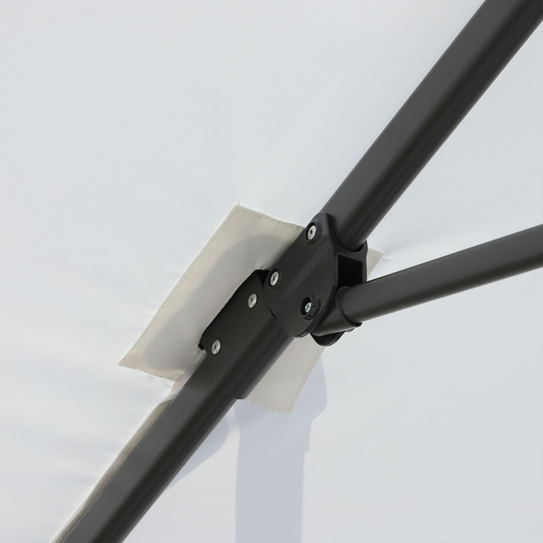 2.5 x 2.5m Patio Offset Parasol Umbrella Cantilever Hanging Aluminium Sun Shade Canopy Shelter 360¡ Rotation with Crank Handle and Cross Base