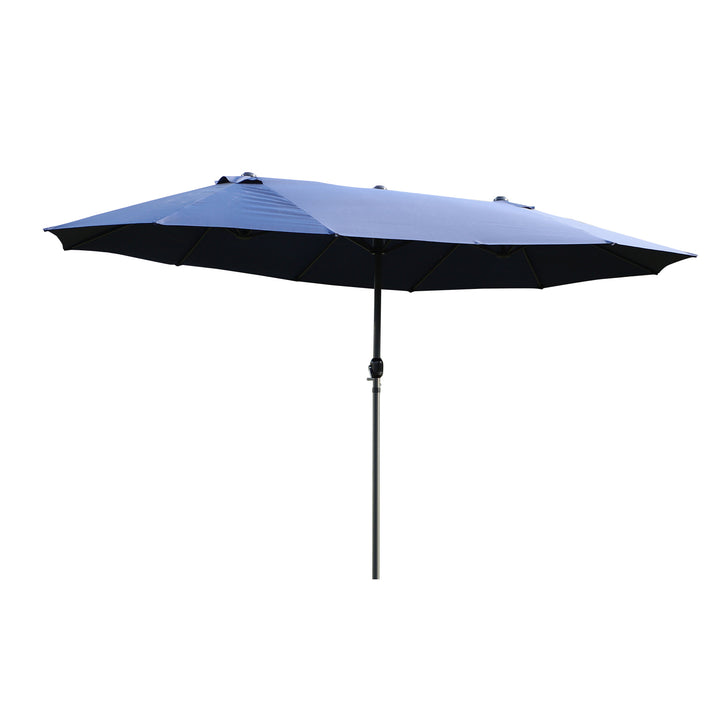 4.6m Garden Parasol Double-Sided Sun Umbrella Patio Market Shelter Canopy Shade Outdoor Blue - NO BASE