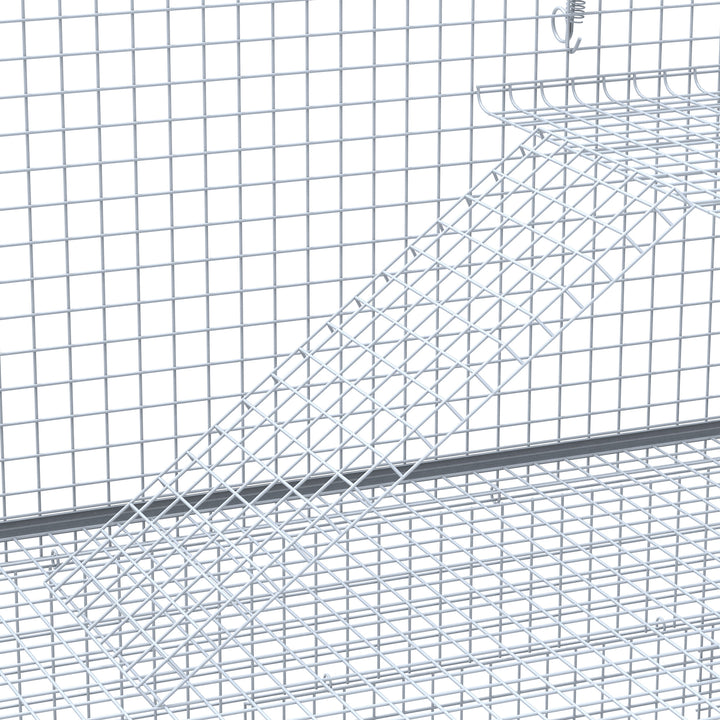 3-Level Metal Hamster Cage Small Animal Rat Rodent Pet Hutch Ferret Chinchilla Platform Feeding Habitat Easy Clip Base Ladder Grey