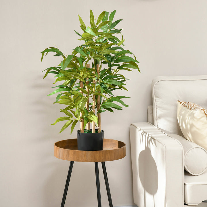 Artificial Plants Bamboo Tree in Pot Desk Fake Plants for Home Indoor Outdoor Decor, 15x15x60cm, Green