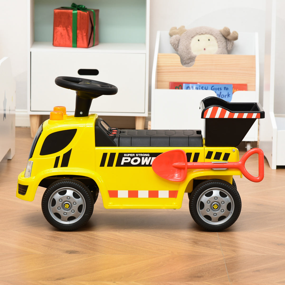 2-in-1 Ride On Car Truck Walker Kids with Tipping Bucket &amp; Shovel Foot To Floor Slider Stroller Toddler Steering Wheel for Baby 18 - 36 Months