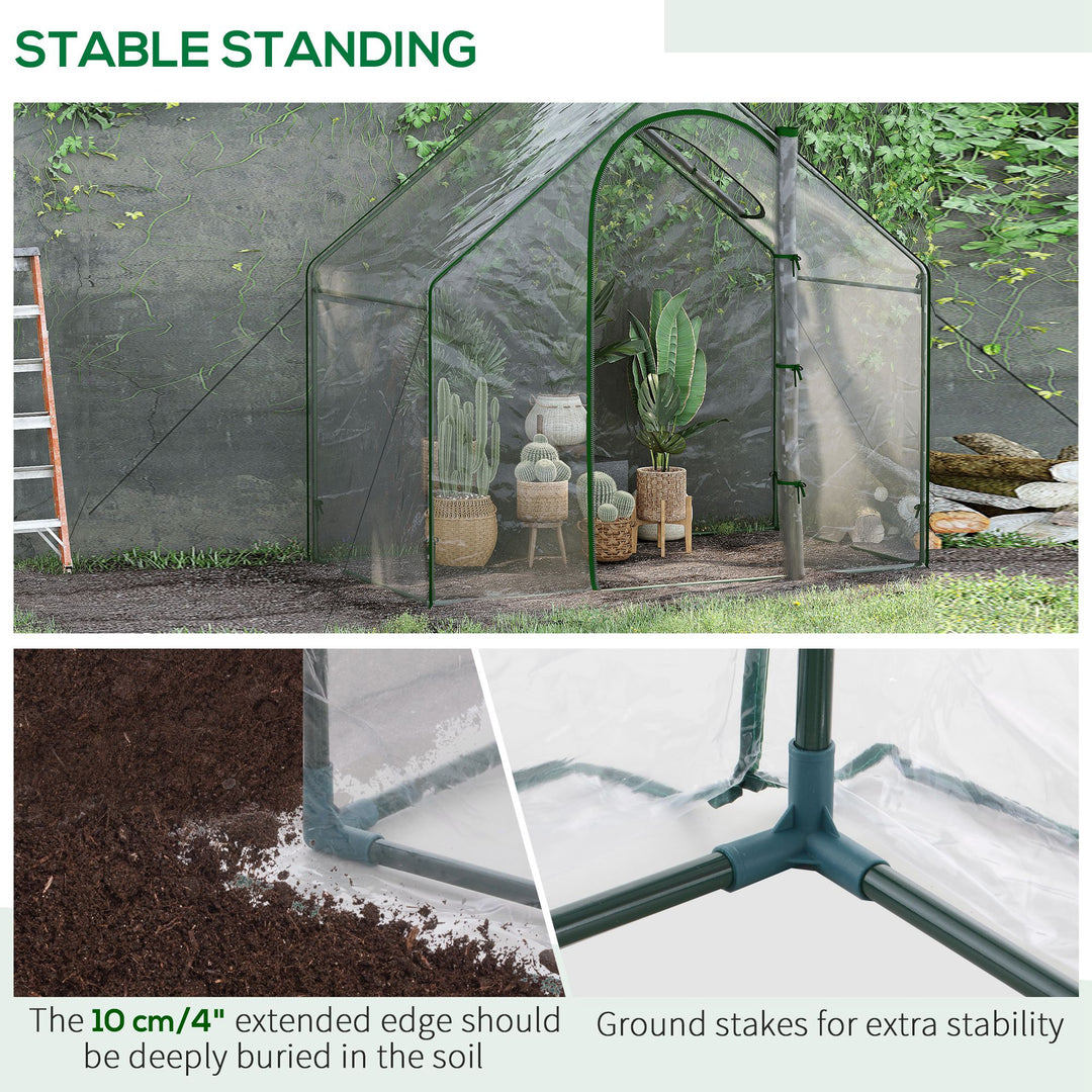 Walk In PVC Greenhouse Garden Outdoor Flower Planter Steel Frame w/Zipped Door 180 x 100 x 168CM
