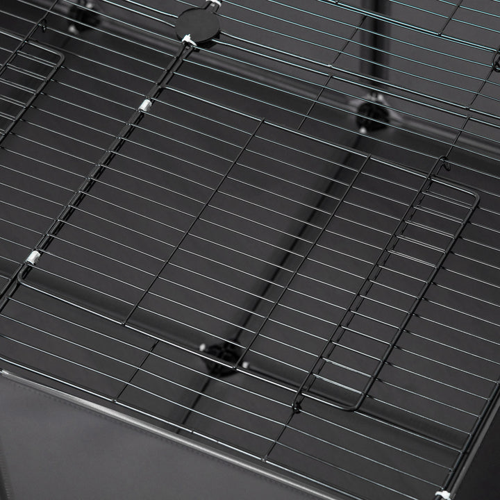 PawHut DIY Pet Playpen with Door Bottom 22 Panels Small Animal Cage for Guinea Pigs, Rabbit, Chinchilla, Grey