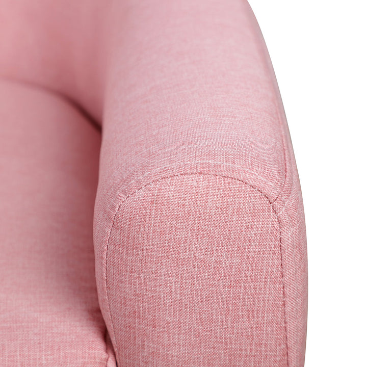 Kids Mini Sofa Children Armchair Seating Chair Bedroom Playroom Furniture Wood Frame Pink