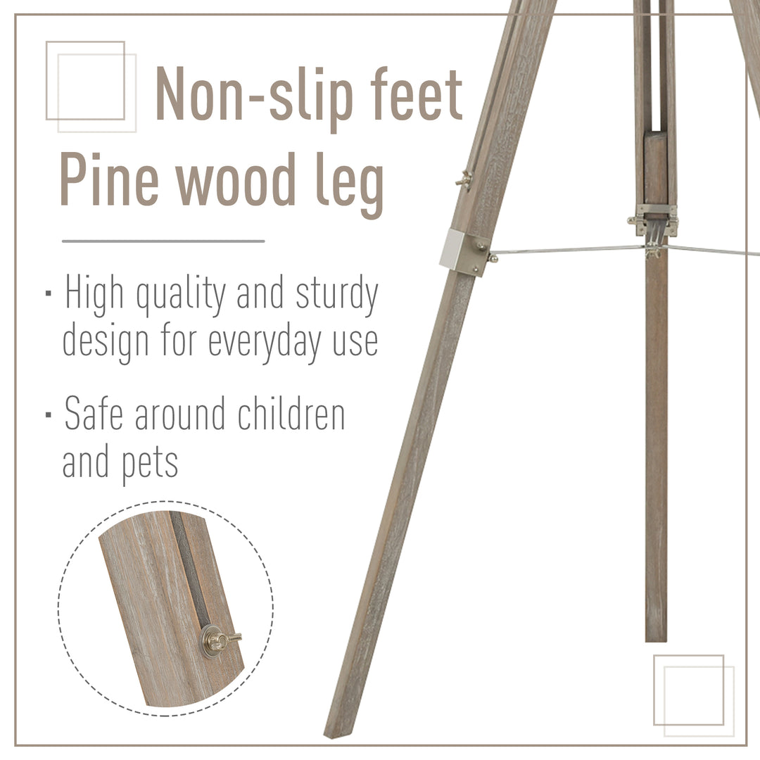 Floor Lamps for Living Room Unique Wood Frame Adjustable Shade Height Unique Vintage Spotlight Metal Home Office Furniture Lighting