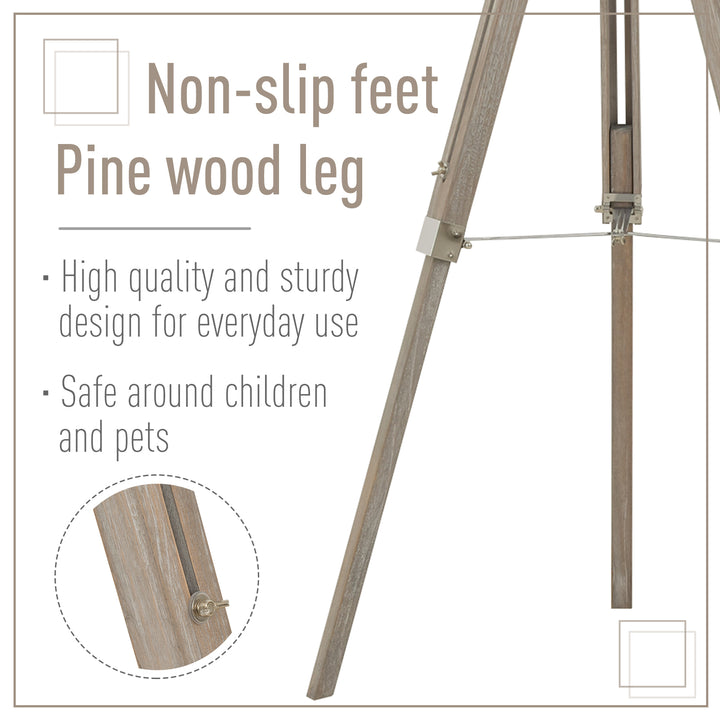 Floor Lamps for Living Room Unique Wood Frame Adjustable Shade Height Unique Vintage Spotlight Metal Home Office Furniture Lighting
