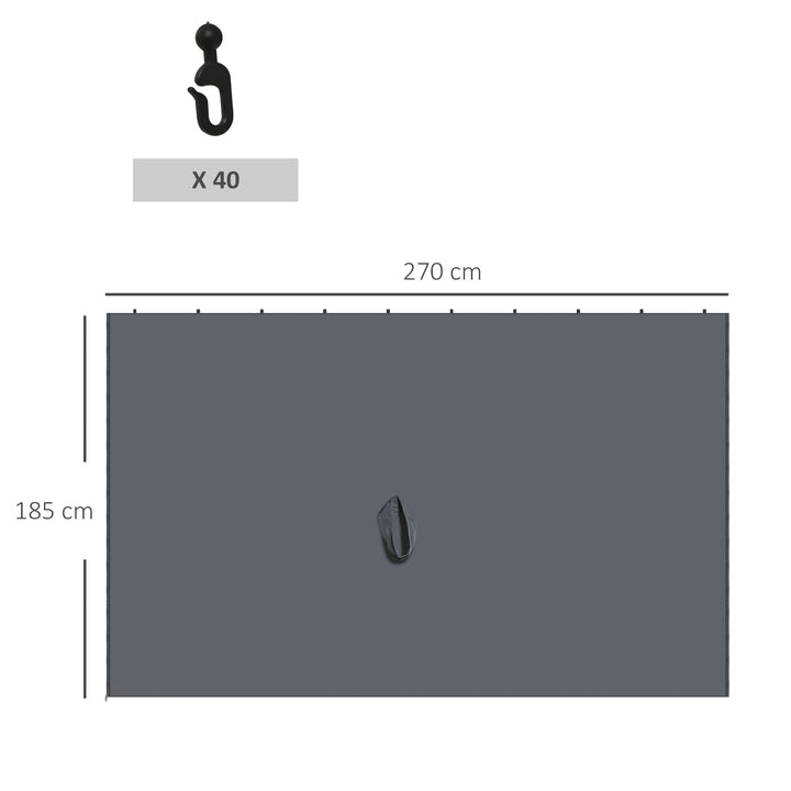 Outsunny Replacement Gazebo Curtain 4-Panel Sidewalls with Zipper for 3 x 3 (M) Yard Gazebos Canopy Tent Dark Grey
