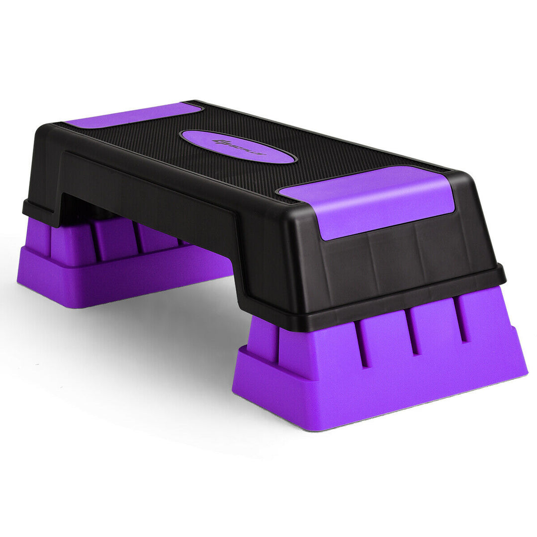 Aerobic Exercise Step with Risers for Home and Gym-Purple