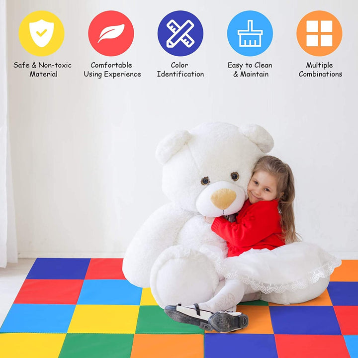 4-Section Folding Toddler Play Mat for Home and School Kindergarten-Colorful