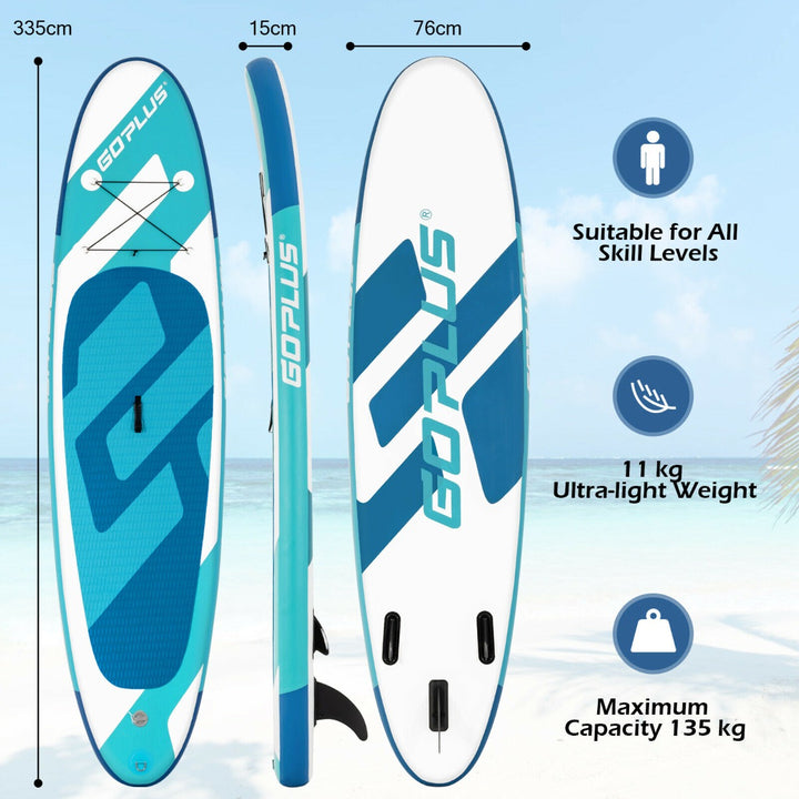 Inflatable Stand Up Paddle Board with Hand Pump-Lake Blue